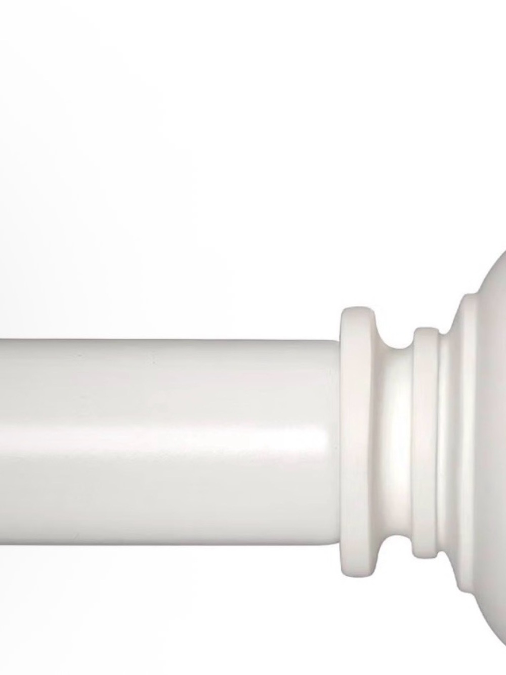 Source Unknown White Decorative Curtain Rod Finial